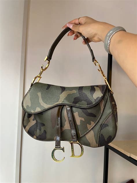 dior camouflage double saddle|christian Dior saddle bag.